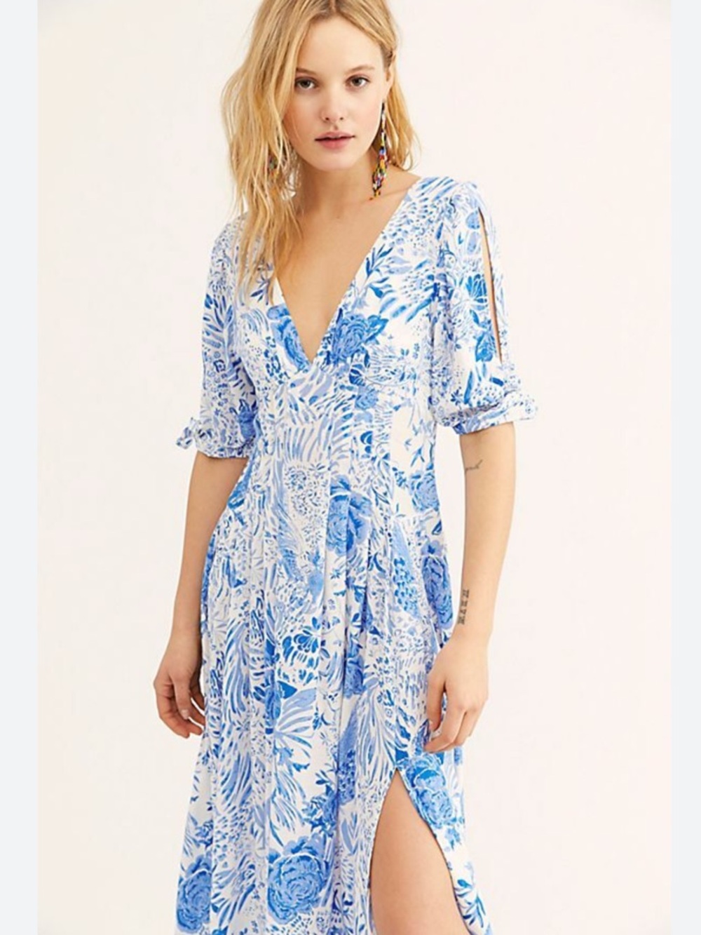 LIKE NEW Free People Forever Always Floral Pleated Midi Dress - Picture 3 of 8